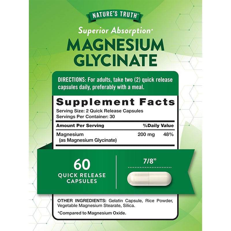 Nature's Truth Magnesium Glycinate 200mg 60Ct in Pakistan - Buy Vitamins