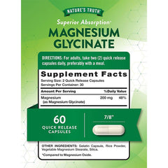 Nature's Truth Magnesium Glycinate 200mg 60Ct